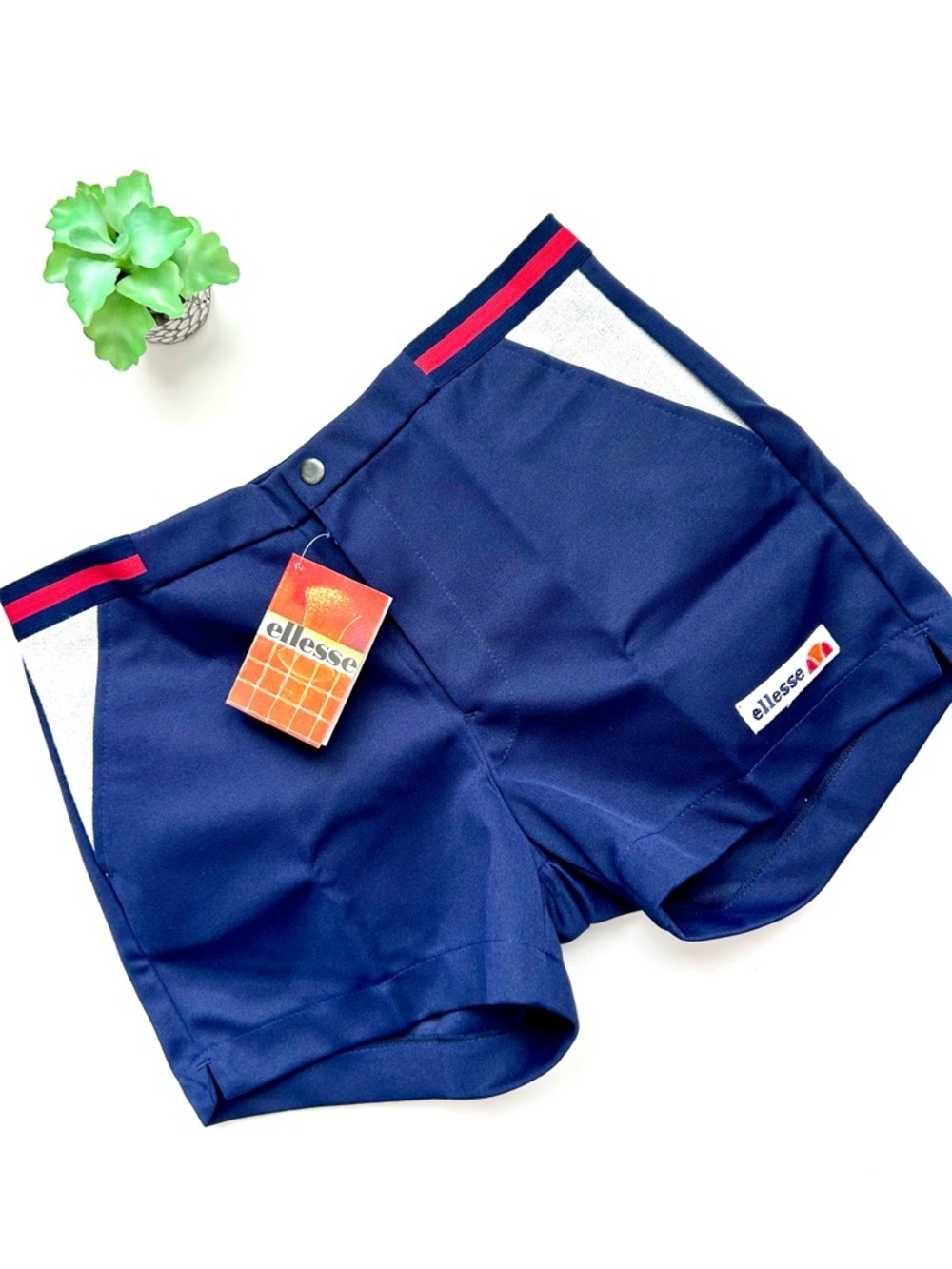 Vintage 70s 80s Ellesse Blue Tennis Shorts GOAT Terry Size 34 NWT Dead Stock New